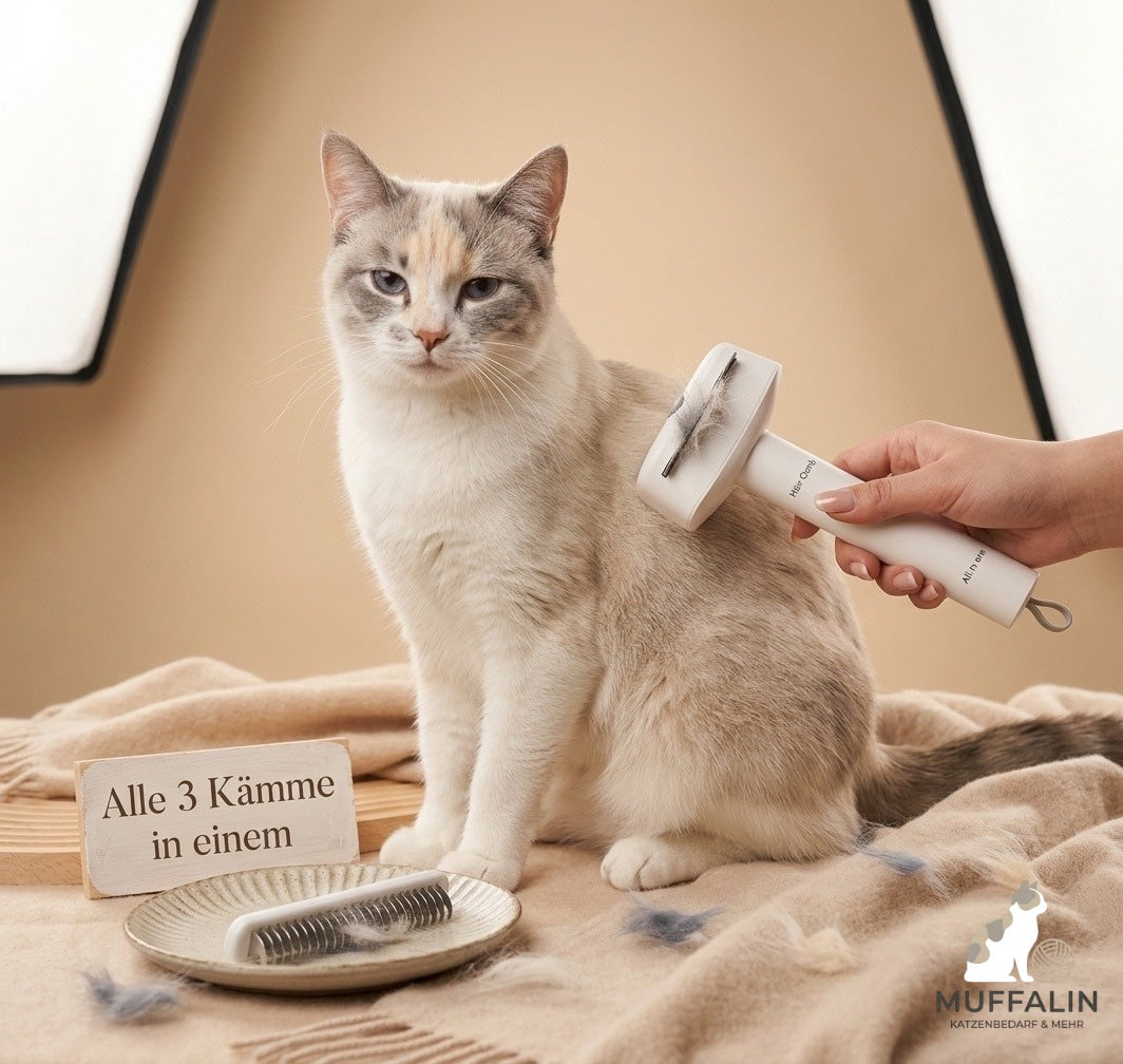 3-in-1 Katzen  Bürste aus Edelstahl
