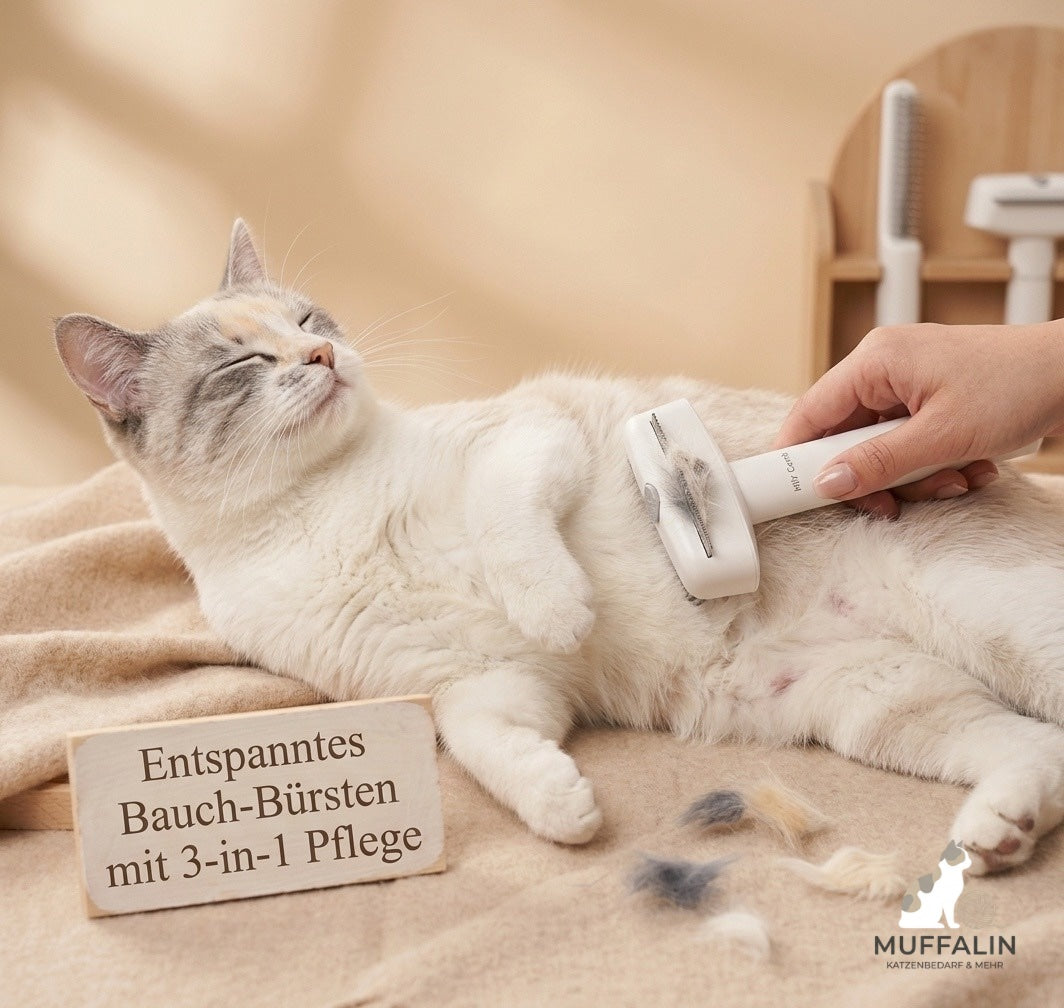 3-in-1 Katzen  Bürste aus Edelstahl