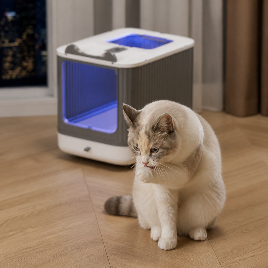 UV-Kompakt-Toilette – Katzenklo mit UV-Sterilisation und Doppel-Eingang