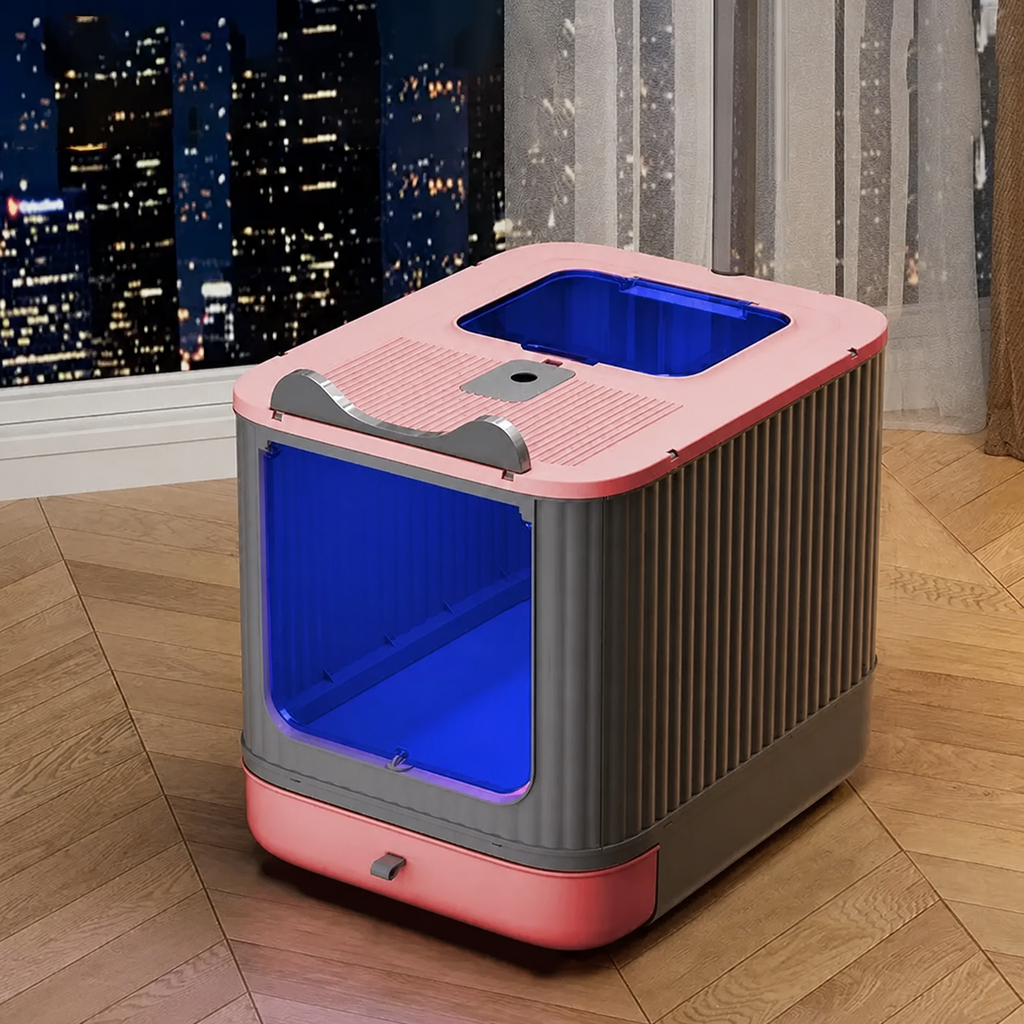 UV-Kompakt-Toilette – Katzenklo mit UV-Sterilisation und Doppel-Eingang